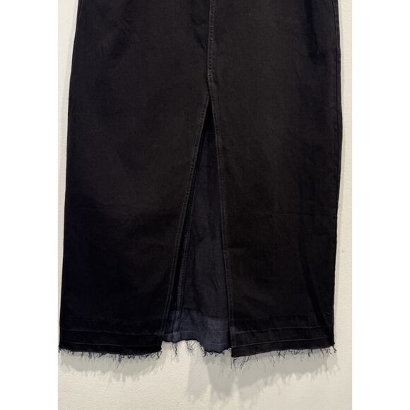 BDG Black Mandi Denim Maxi Skirt Women’s Size Large Urban Raw Hem Front Slit - Picture 5 of 9